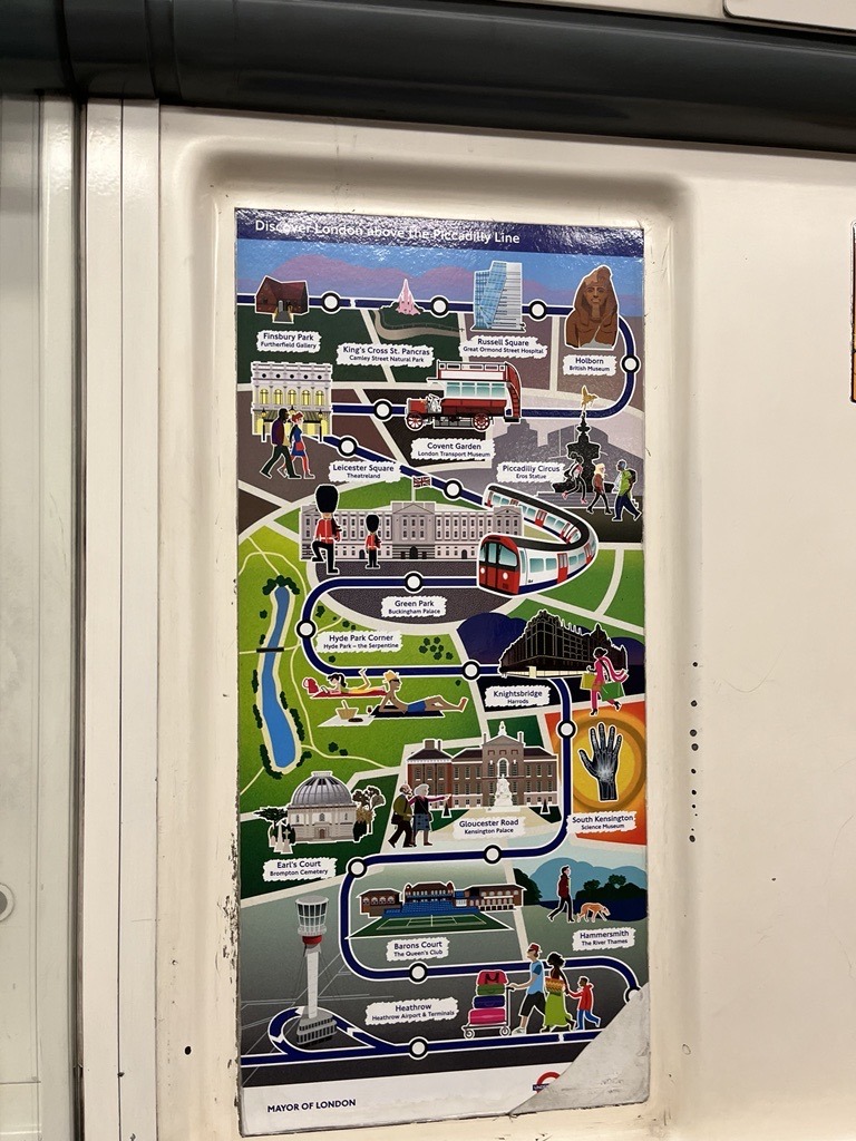 A map of the London Underground with key points of interest.